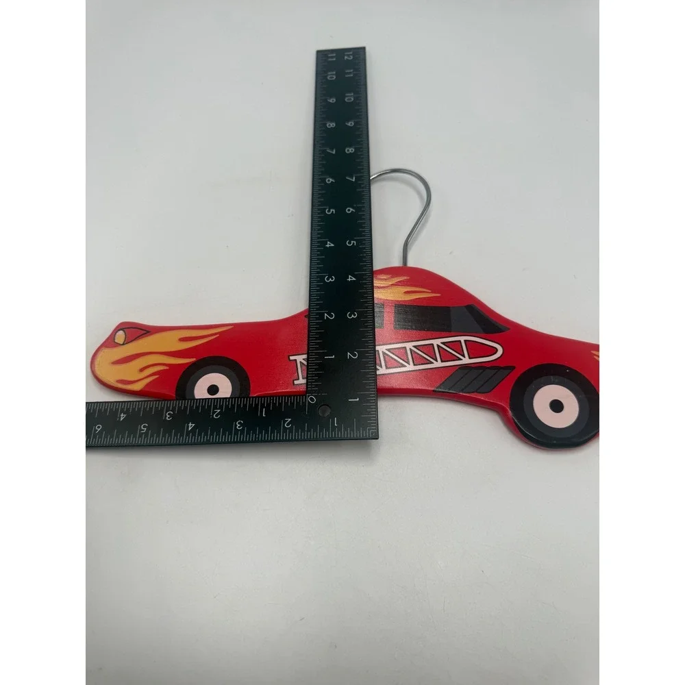 Kidorable Fire Truck Red Wooden Childrens Clothes Hangers Set of 5 Nursery Decor